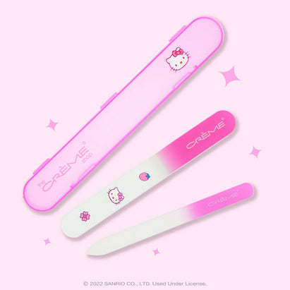 The Creme Shop X Hello Kitty - Premium Glass Nail File Set - Pink - Manicure & Pedicure Tools at Beyond Polish
