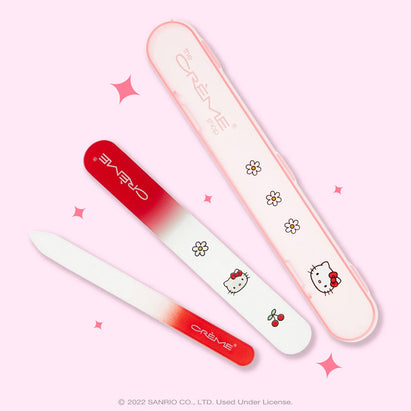 The Creme Shop X Hello Kitty - Premium Glass Nail File Set - Manicure & Pedicure Tools at Beyond Polish